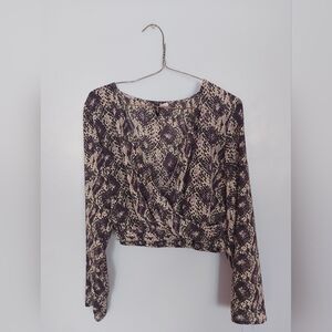 Snake Print Long Sleeve Top
